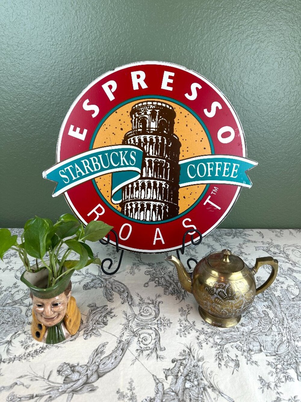 Vintage Starbucks Coffee Espresso Roast Store Sign Tower of Pisa